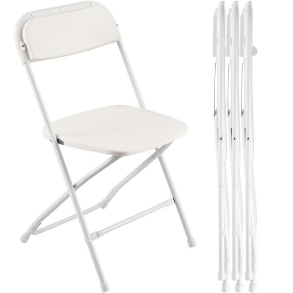 STAWAY 4 Pack Folding Chairs - Heavy Duty Metal Frame, Portable & Lightweight, Waterproof PP Seat, Ideal for Events, Camping, and Home Use