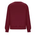 thumbnail image 2 of Women’s Oversized Crewneck Sweatshirt – Long Sleeve Fleece Pullover Top, Casual Solid Color Fall Winter Sweater Wine, 2 of 2