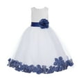 thumbnail image 2 of Ekidsbridal Girl Christening Flower Girl Dress - Ivory Lace Heart Cutout with Petals 185T-A (Size: M-12), 2 of 3