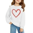 thumbnail image 5 of Abcomgle Valentines Day Sweatshirt Girls 10-12 Cute Love Heart Girls Pullover Sweatshirt Crewneck Long Sleeve Shirt for Teen Girls Preppy Winter Back To School Outfits for Teen Girls,White,7-8Years, 5 of 6