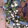 thumbnail image 5 of 20inch Artificial Eucalyptus Wreath Green Leaves Wreath White Berry Big Berries Wreath for Front Door All Seasons Wreath Year Round Decor Home Decor, 5 of 6