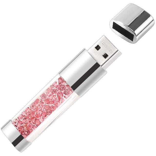 Lovely Diamond USB 2.0 Flash Drive Data Storage Memory Stick USB Stick Pendrive Gift (32GB, Pink)