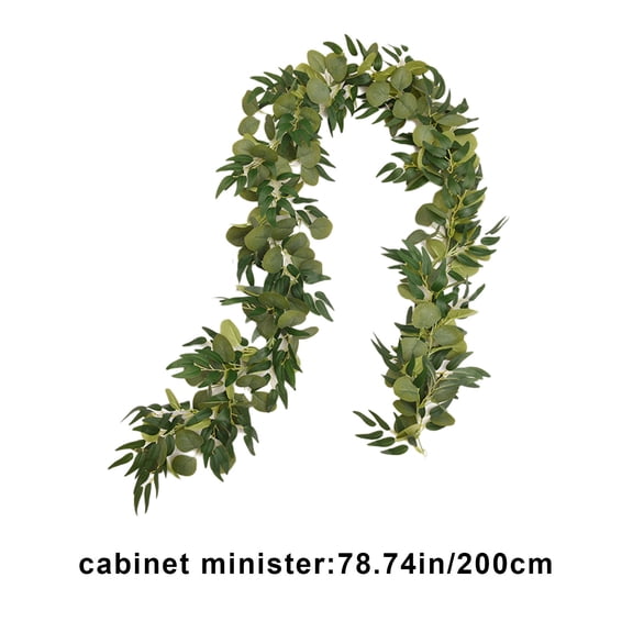 CASAFUN Artificial Eucalyptus Garland 2.58 Ft Silk Artificial Vines Hanging Leaves Plants Greenery Garland for Indoor Outdoor Wedding Backdrop Arch Wall Decor