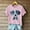 Pink, variant on Womens Summer T-Shirts Tops Retro Denim Patch Art Dog Print T-Shirt Dog Lover Shirts Casual Fashion Short Sleeve Crewneck Blouses Pullover