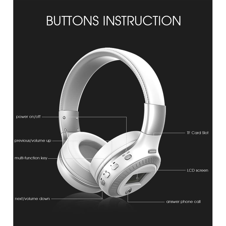 Gavol Bluetooth Noise-Canceling, Over-Ear Headphones Silver, B19