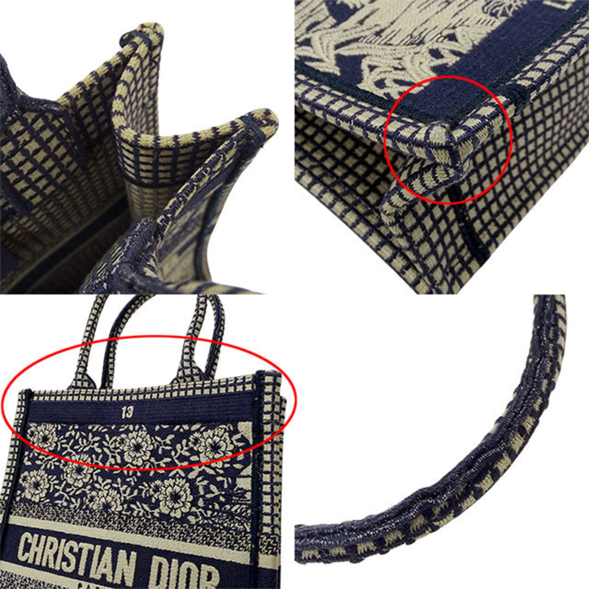 Authenticated used Christian Dior Book Tote Small Vertical Canvas Flower Multicolor Beige Bag, Adult Unisex, Size: (HxWxD): 25cm x 20cm x 8cm / 9.84
