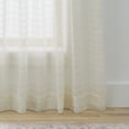thumbnail image 3 of Better Homes & Gardens Sheer Tonal Windowpane Stitch Tie Top Single Curtain Panel, Vanilla Dream, 50" W x 84" L, 3 of 6