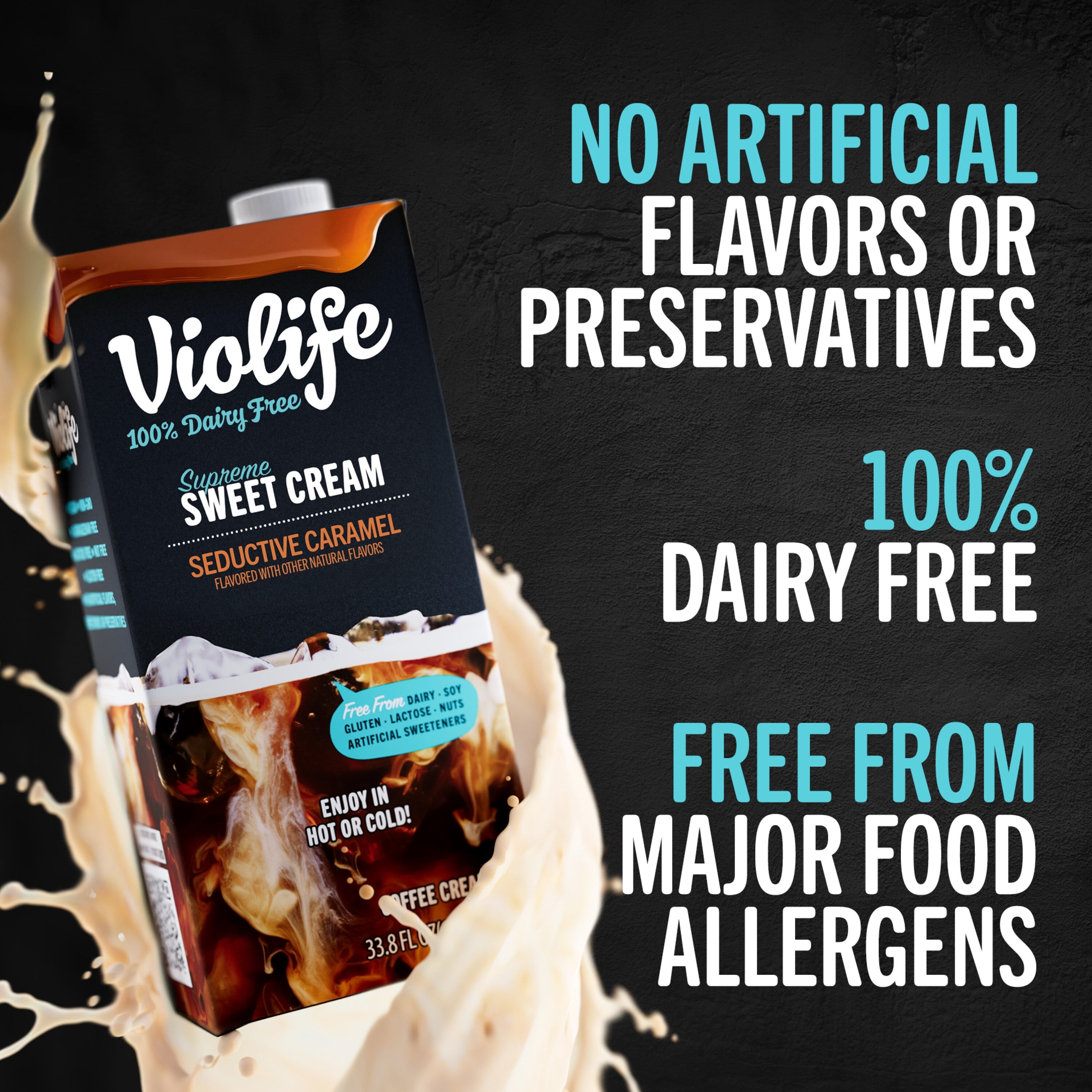 Violife Supreme Sweet Cream Caramel Coffee Creamer, Dairy-Free, 1L (33.8oz)
