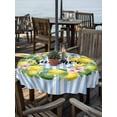 thumbnail image 2 of Outdoor Tablecloth with Umbrella Hole for Patio/Picnic/Party/Camping, Lemons Striped Waterproof Table Cloth Round Cover Washable, Summer Botanical Stripes Farmhouse Watercolor (Dia 54"), 2 of 8