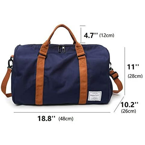 Travel Duffel Bag Large Capacity Yoga Gym Bag Durable Duffle Sports Bag  with Shoes Compartment Tote Bag for Men and Women Deep Blue 