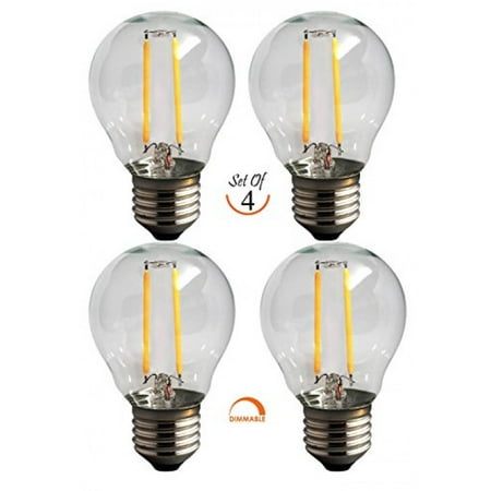 - SleekLighting 2 Watt G16 E26 LED Filament Globe Light Bulb, Dimmble (25W Incandescent Replacement) Warm White 2700K - 4 pack