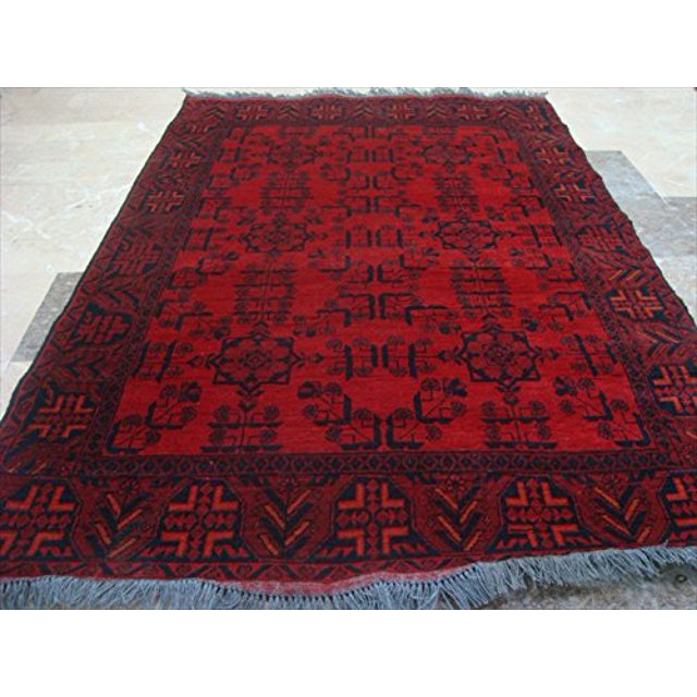 AHMEDANI Exclusive Afghan Khal Muhamadi Designed Rectangle Area Rug Hand Knotted Wool Carpet (6.1 x 4.3)'