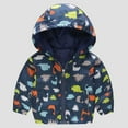 thumbnail image 4 of QUYUON Girls' Long-Sleeve Half-Zip Hooded Sweatshirt Winter Long Sleeve Puffer Jacket Toddler Kids Baby Boys Girls Cute Flowers Car Pattern Windproof Jacket Hooded Coat Dark Blue 5T-6T, 4 of 4