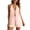 Pink, variant on Summer Shorts Set for Women Linen Halter Neck Sleeveless Fitted Crop Top and High Waist Ties Shorts Outfit Black L