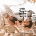 thumbnail image 4 of Fuzhong Lunettes de Soleil Carrées Rétro Surdimensionnées pour Femmes, 4 of 4