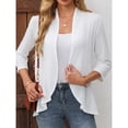 thumbnail image 5 of Sheghy Womens Tops 100%Cotton Casual Solid Long Sleeve Spring Cardigan Top White S, 5 of 9