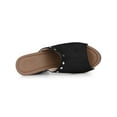 thumbnail image 4 of BLISSFUL STEP Women's Open Toe Platform Block Heel Slide Sandals Black 8.5, 4 of 6