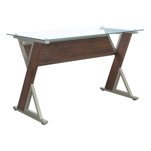 Zenos 48" Desk in Traditional Cherry Red Engineered Wood