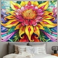thumbnail image 2 of PRATYUS Boho Floral Tapestry Wall Hanging Colorful Flowers Tapestry Music Festival Accessories Sunflower Tapestry for Bedroom Aesthetic Living Room Dorm Home Decor  Painting, 2 of 6