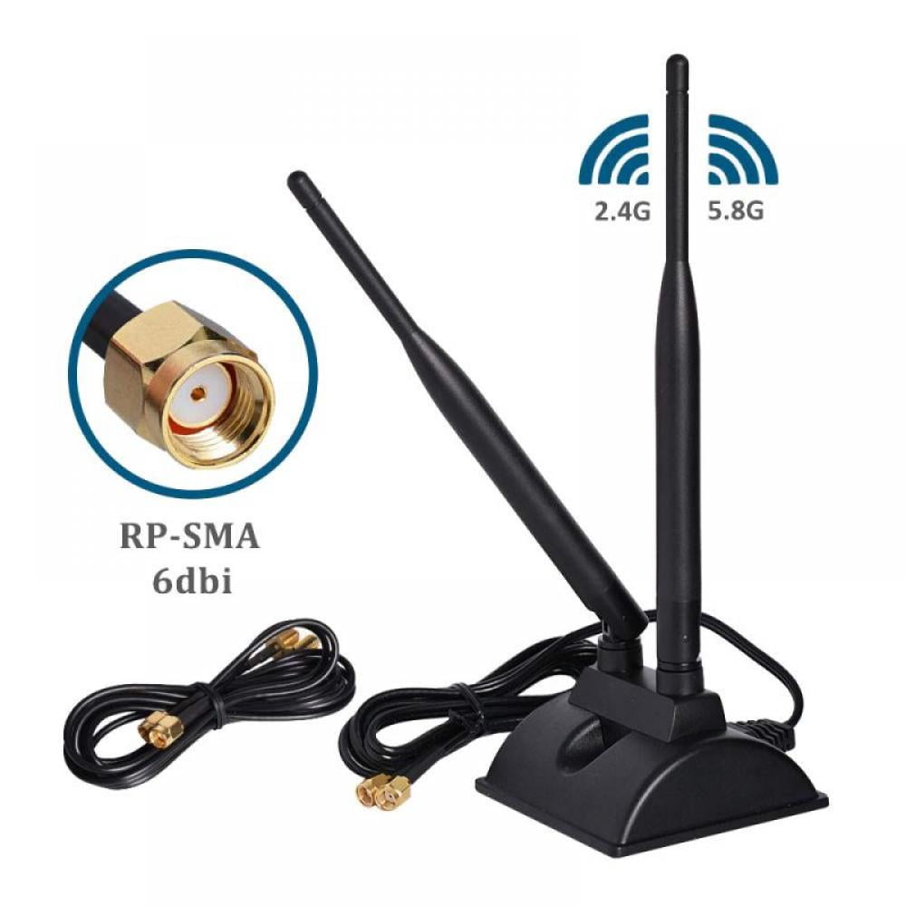 2 9dBi High Gain WiFi Antennas RP-SMA for Linksys Asus TP-Link D-Link Router 