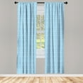 thumbnail image 2 of Ambesonne Retro Curtains, Bubble Like Circles Lines Art, Pair of 28"x95", Pale Azure Blue White, 2 of 4