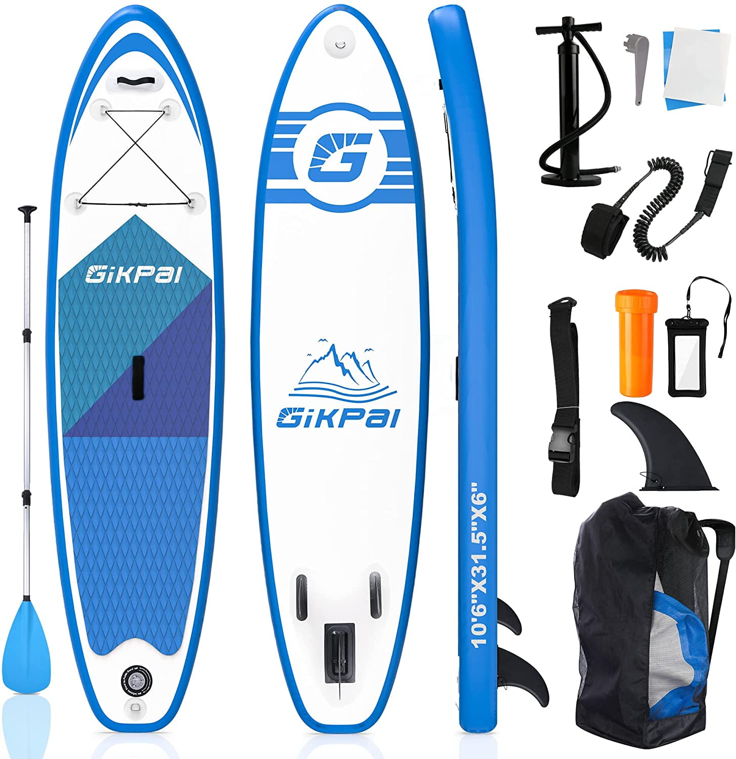 Inflatable 11ft Stand Up Paddle Board SUP Beach Non-Slip Surfboard Pump Bag Set 