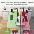 thumbnail image 3 of Eunos 61 inch L Shaped Gaming Desk with Power Outlets & LED Light, Computer Desk with 4 Tiers Drawers for Home Office, White, 3 of 8
