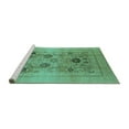 thumbnail image 2 of Ahgly Company Machine Washable Indoor Rectangle Oriental Turquoise Blue Industrial Area Rugs, 7' x 9', 2 of 4