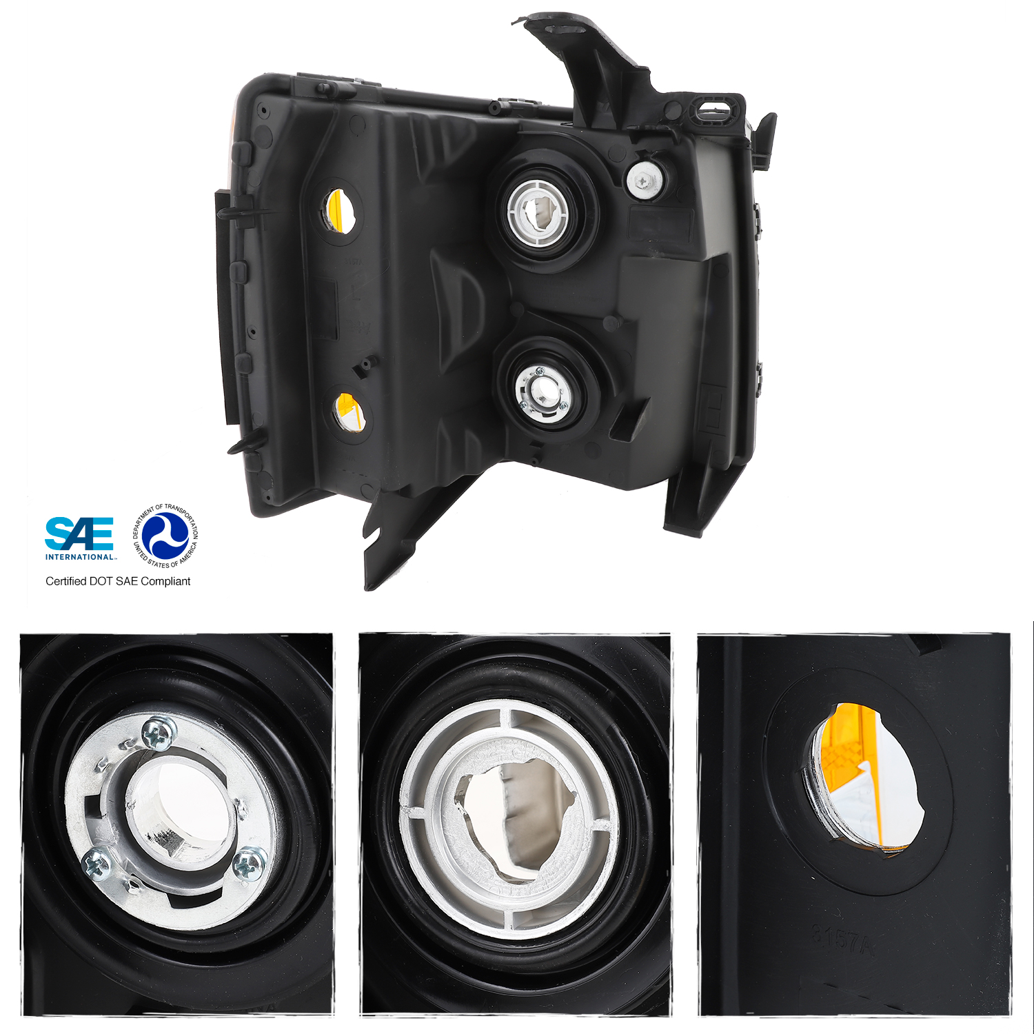 AKKON - For Chevy Silverado Replacement Chrome Bezel Headlights Driver/ Passenger Head Lamps Pair New