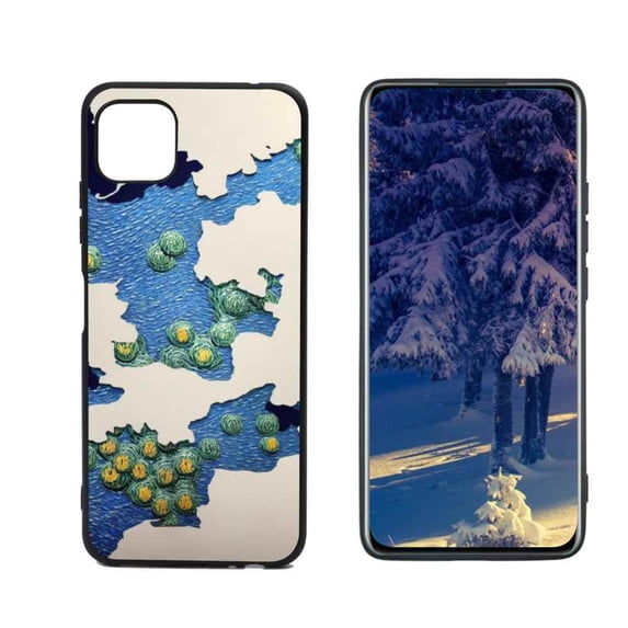 Compatible with Samsung Galaxy A22 5G Phone Case, Van-Gogh-World-Map-3-3 Case Men Women, Flexible Silicone Shockproof Case for Samsung Galaxy A22 5G
