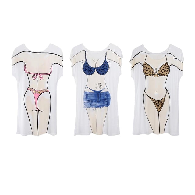 3x Vestido De Mujer Camiseta Traje De Baño Up Prop Sunnimix bikini cuerpo arriba