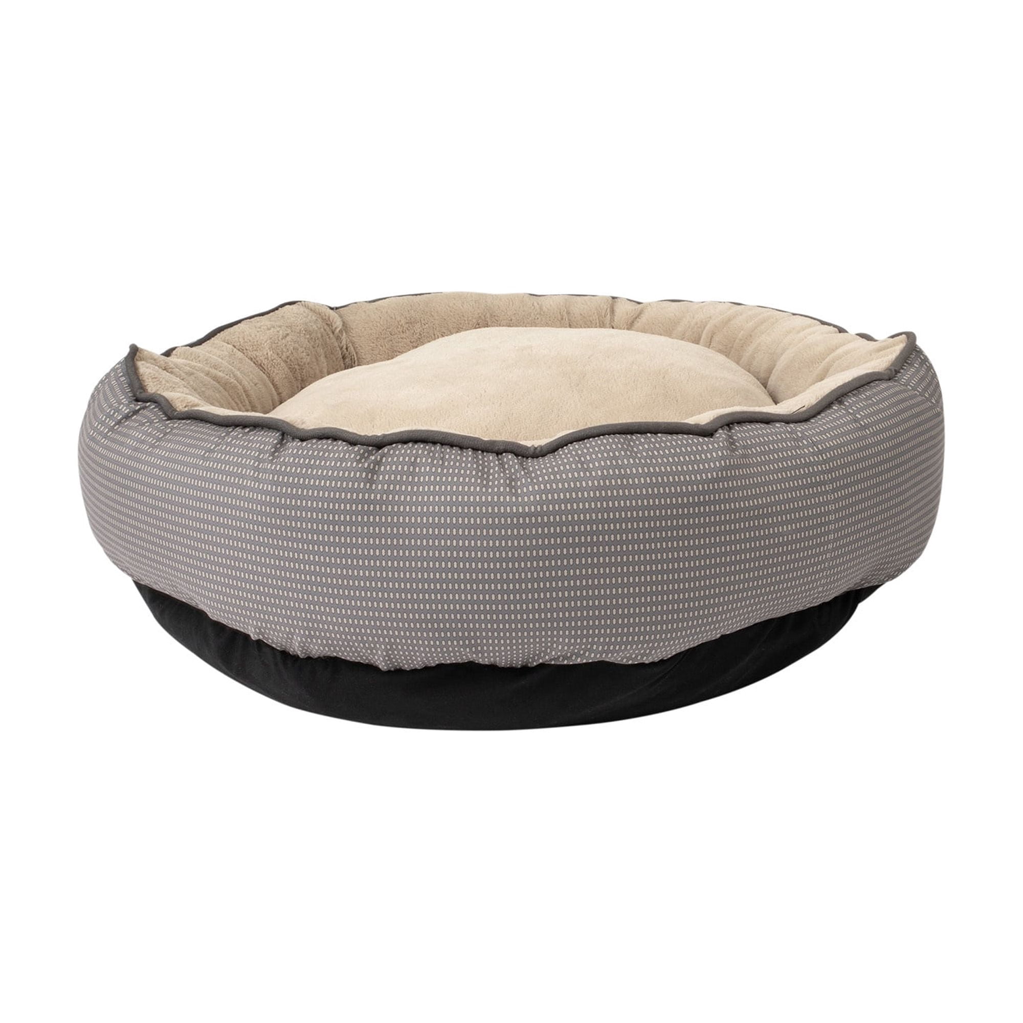 Petmate Round Bolster Dog Bed, Cat Bed, 30 Inch Round, Removable Machine Washable Cover, Assorted Colors