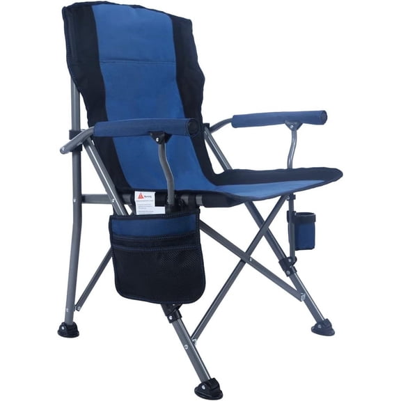 UMINEUX Portable Camping Chair, Folding Quad Outdoor, Large Heavy Duty Support 330 lbs, Blue