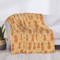 thumbnail image 3 of Honeii Pineapples print throw blanket, crafted from cozy cotton flannel, offers versatile home decor as a bedding suitable for all seasons.-60"x50", 3 of 6
