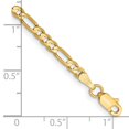 thumbnail image 2 of 14k Yellow Gold Solid Polished 3mm Concave Open Figaro Chain Bracelet 8 Inch Lobster Claw Link Bracelet for Women and Me, 2 of 2