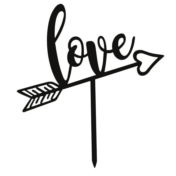 1Pc Love Letter Cake Rose Bouquet Insert Valentine's Day Cake Topper Cake Pick