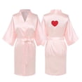 thumbnail image 1 of Batas de satén para mujer, para novia y dama de honor, con estampado en la espalda, ideal para bodas, batas de seda helada, pijamas para el hogar., 1 of 5