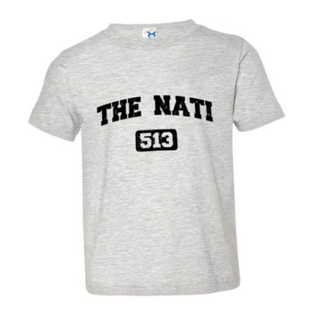 

PleaseMeTees™ Toddler Cincinnati 513 The Nati Area Code Distressed Tee