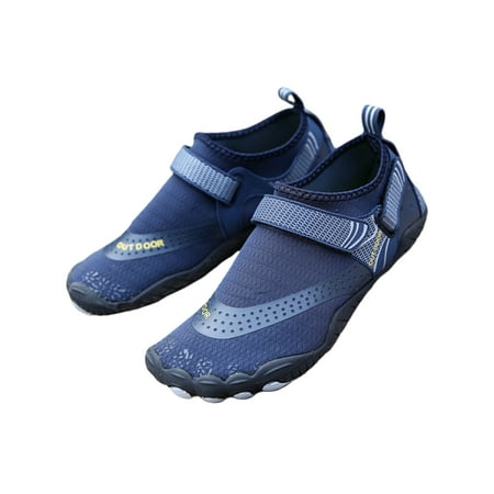 

Tenmix Unisex Beach Shoe Slip On Water Shoes Athletic Aqua Socks Quick Dry Barefoot Exercise Breathable Casual Flats Navy Blue Style B 5
