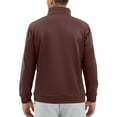 thumbnail image 4 of Evdexr Quarter Zip Pullover Mens Mock Neck Sweatshirt Winter Polo Long Sleeve Tops Stand Collar Half Zip Gym Shirt Big and Tall Solid Color Shirts Brown 3XL, 4 of 5