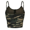 thumbnail image 3 of MRULIC tank top for women Womens Sleeveless O-neck Button Up Casual Camouflage Print Vest Cami Tank Top Womens tank tops Army Green + L, 3 of 6