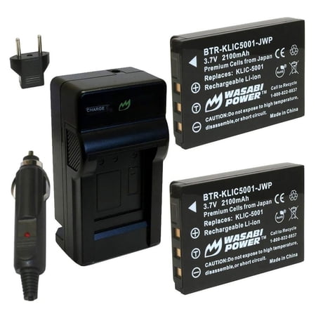Replacement for Kodak P850 Battery (2-Pack 2100mAh) and Charger with Car Adapter