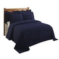 thumbnail image 3 of Better Trends 3-Piece King Bedspread Set 100% Cotton Chenille, Soft & Cozy Stripe Pattern, All-Season Bedding, Machine Washable (Navy) Jullian Collection, 3 of 6