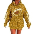 thumbnail image 2 of Sequins Football Hoodies for Women 2025 Fall Winter Glitter Sparkle Graphic Hooded Sweatshirt Y2K Pullover Tops, 2 of 6