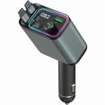 thumbnail image 1 of ccwmincc 3 in 1 Retractable Car Charger Adapter & FM Transmitter Bluetooth Mp3 Player- Max 65W + 18W with 2 PD Fast Charging,2 Retractable Cables & USB-A Music Playback for iPhone,iPad,Samsung,Pixel, 1 of 1