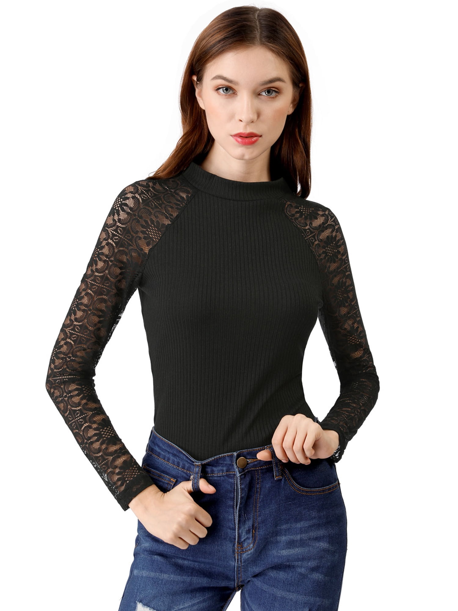Fashion Tops Lace Tops Zara Lace Top black simple style 