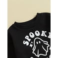 thumbnail image 5 of Wassery Baby Boy Halloween Clothes Toddler Boys 2 Piece Fall Tracksuit Outfits Letter Ghost Print Long Sleeve Sweatshirt and Elastic Pants 0-3 Years, 5 of 8