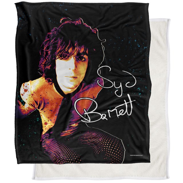 Syd Barrett Blanket, 50"x60" Neon Splatter Silky Touch Sherpa Back