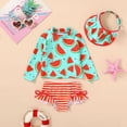 thumbnail image 4 of Younger Tree Toddler Girl Swimsuit Baby Long Sleeve Rash Guard Set with Sun Hat UPF Sun Proction Bathing Suit Swimwear for 12-18 Months, 4 of 8