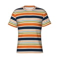 thumbnail image 3 of Naloa Colorful Pastel Stripes Men's T-Shirt Sport T-shirt Men's Basic Tee Casual Men's Shirt, Round Neck, Short Sleeves - Medium, 3 of 5